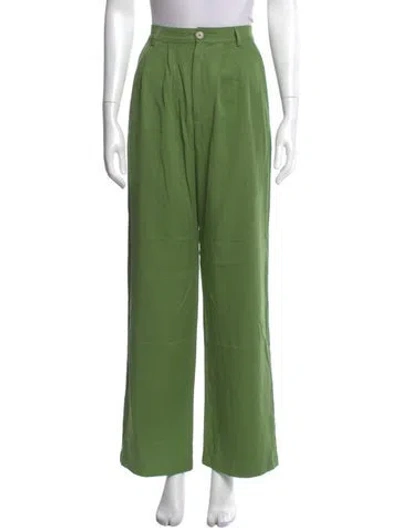 Pre-owned Reformation Wide Leg Pants In Green