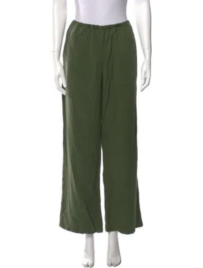 Pre-owned Reformation Wide Leg Pants In Green