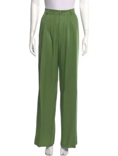 Pre-owned Reformation Wide Leg Pants In Green