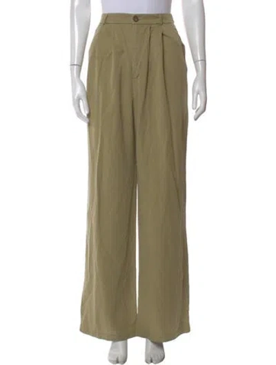 Pre-owned Reformation Wide Leg Pants In Green