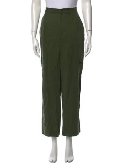 Pre-owned Reformation Wide Leg Pants In Green