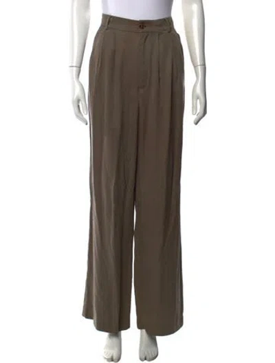 Pre-owned Reformation Wide Leg Pants In Green