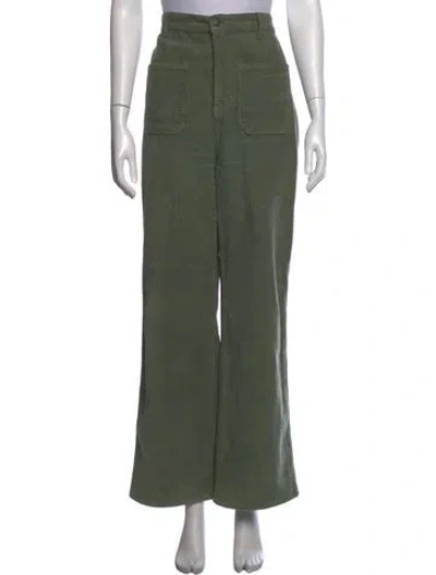 Pre-owned Reformation Wide Leg Pants In Green