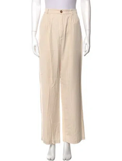 Pre-owned Reformation Wide Leg Pants In Neutrals