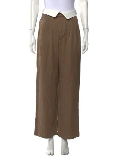 Pre-owned Reformation Wide Leg Pants In Neutrals