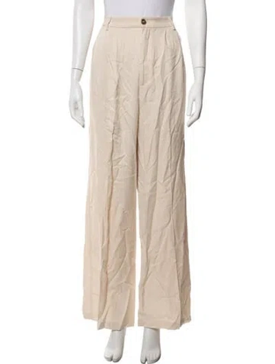 Pre-owned Reformation Wide Leg Pants In Neutrals