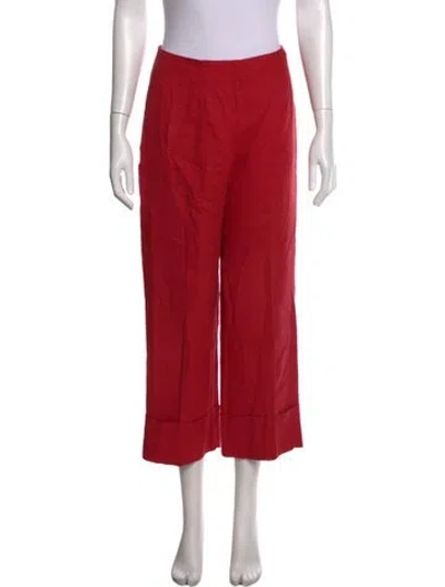 Pre-owned Reformation Wide Leg Pants In Red