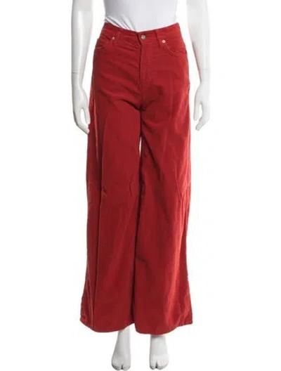Pre-owned Reformation Wide Leg Pants In Red