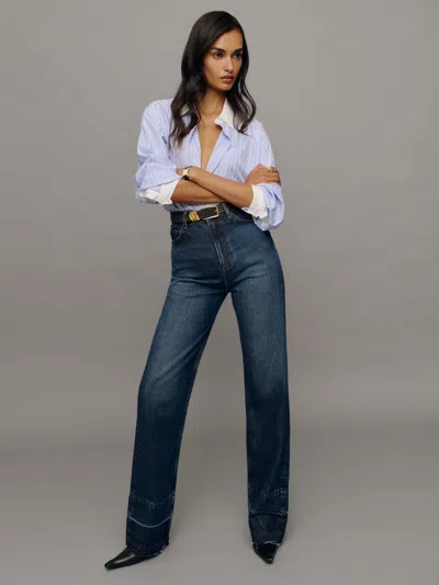 Reformation Wilder High Rise Wide Leg Jeans In Mille Let Down Hem