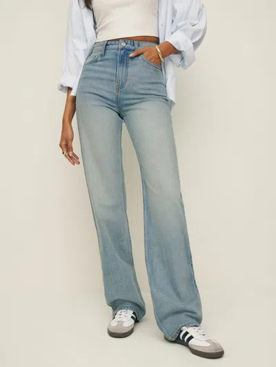 Reformation Wilder Stretch High Rise Wide Leg Jeans In Shalott