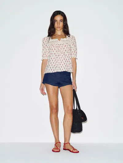 Reformation Wildflower Top Ivory Lace 12 In White