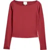 Reformation Wiley Ballet Neck Top In Chianti