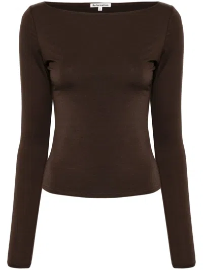 Reformation Wiley Knit Top In Brown