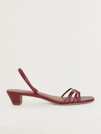 Reformation Wiley Heeled Sandal In Brick Red Leather