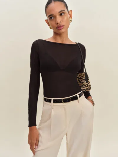 Reformation Wiley Knit Top In Brown