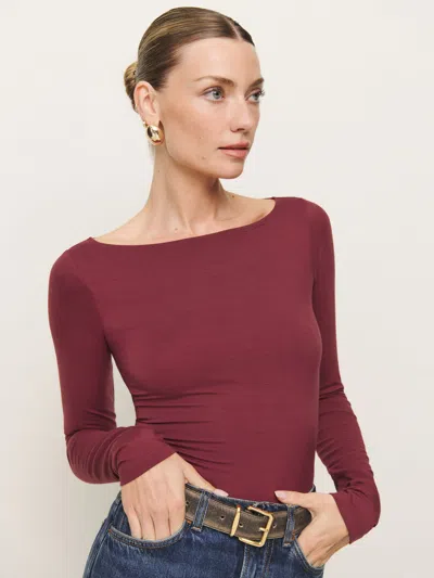 Reformation Wiley Knit Top In Chianti
