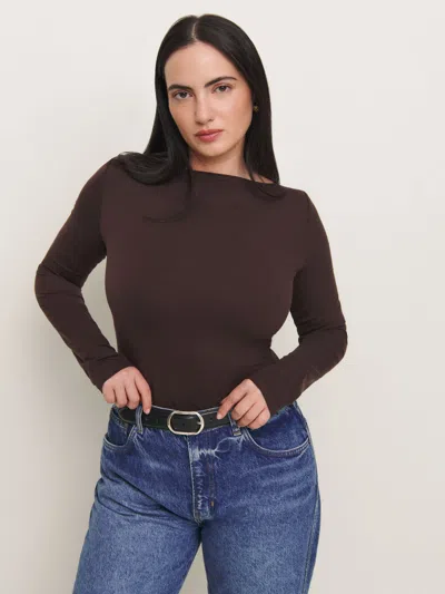 Reformation Wiley Knit Top Es In Mole