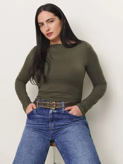 Reformation Wiley Knit Top Es In Pine Tree