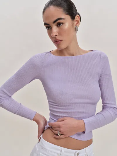 Reformation Wiley Knit Top In Lavender