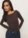 Reformation Wiley Knit Top In Mole