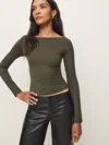Reformation Wiley Knit Top In Pine Tree