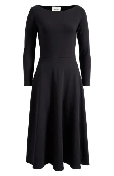 Reformation Wiley Long Sleeve Cotton Jersey Dress In Black