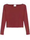 Reformation Wiley Ballet Neck Top In Red