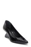 Reformation Willa Croc Embossed Pump