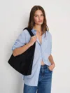 Reformation Willow Tote Bag Black Suede In Black
