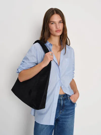 Reformation Willow Tote Bag Black Suede