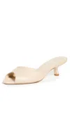 Reformation Winnie Peep Toe Heeled Mule In Almond Leather