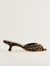 Shop Reformation Winnie Peep Toe Heeled Mule In Leopard
