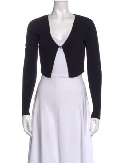 Pre-owned Reformation Winnie V-neck Sweater In Black