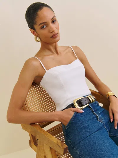 Reformation Winona Knit Top In White