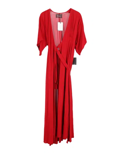 Reformation Winslow Draped Wrap Dress In Red Viscose