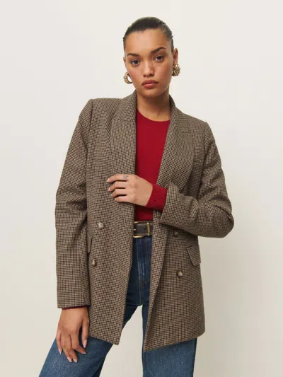 Reformation Winston Blazer In Hazel Check
