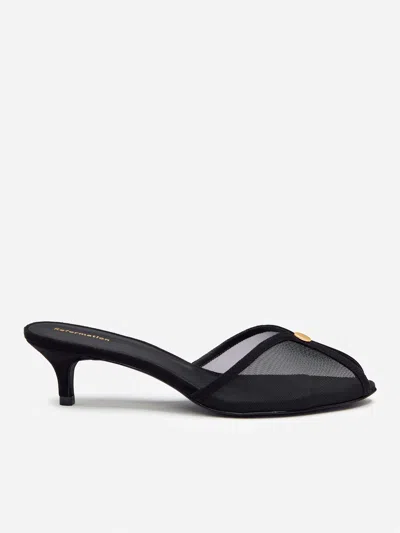 Reformation Wisdom Peep Toe Mule In Black