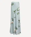 Reformation Women's Bella Satin Skirt In Blue