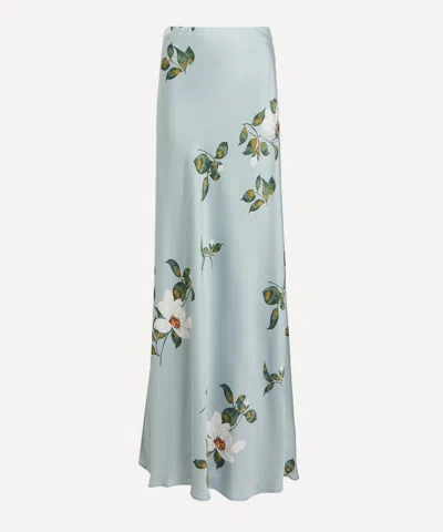 Reformation Women's Bella Satin Skirt In Blue
