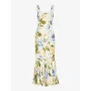 REFORMATION REFORMATION WOMEN'S BOTANIST IRISA FLORAL-PRINT WOVEN MIDI DRESS