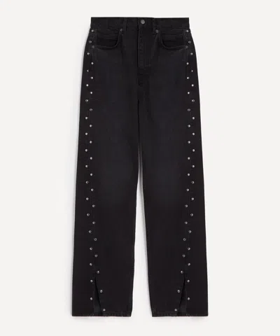 Reformation Women's Cary High-rise Slouchy Wide-leg Studded Jeans