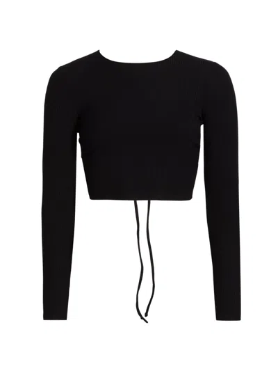 Reformation Women's Casey Open-back Crop Top In Black