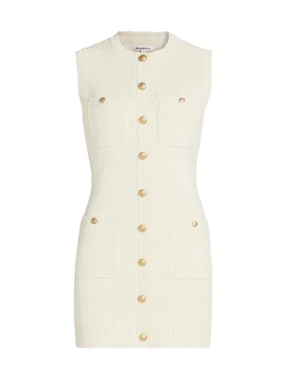 Reformation Women's Catalina Cotton Knit Minidress In Neutral