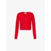 Reformation Clara Cashmere Crew Cardigan In Cherry