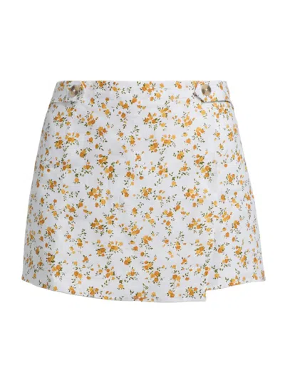 Reformation Women's Clover Floral Linen Skort In White