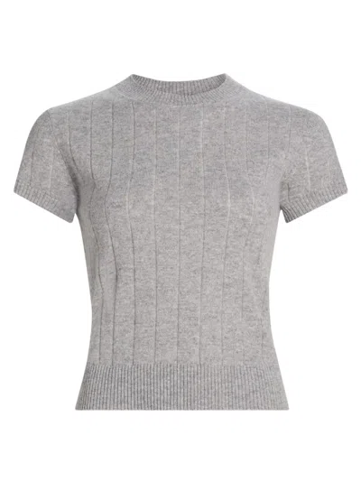 Reformation Women's Darcy Rib-knit Cashmere-wool T-shirt In Gray