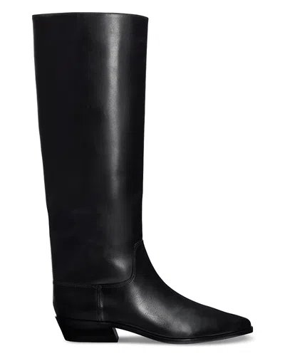 Reformation Dominique Pointed-toe Boots In Black