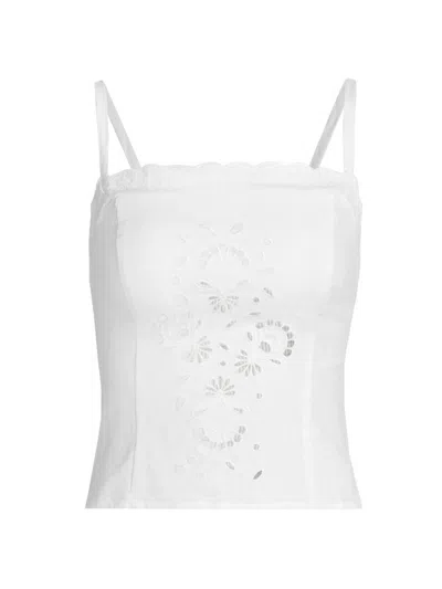 Reformation Women's Eva Linen Top In White