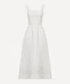 Reformation Womens Everett Square-neck Linen Midi Dress White In White