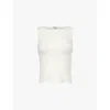 Reformation Dusk Stretch Organic Cotton Knit Top In Fior Di Latte